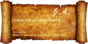 Janecskai Adalbert névjegykártya